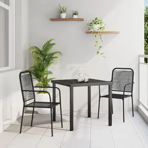 vidaXL, Table de jardin + table de balcon, Ella (80 x 80 x 73 cm) pas cher