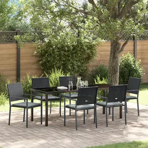 vidaXL Vidaxl Ensemble De 4 Noir Rattan Pe, Acier Revêtu De Poudre pas cher