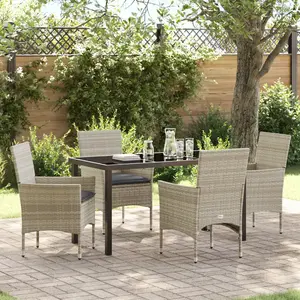 Comparateur de prix : vidaXL Ensemble de salle à manger pour jardin 5 pcs Gris clair