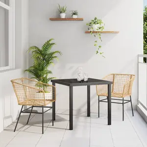 Comparateur de prix : vidaXL Vidaxl Set De 3 Chaises De Salle À Manger De Jardin En Poly Rattan Marron
