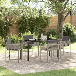 vidaXL Ensemble de salle à manger pour jardin 5 pcs Gris clair pas cher