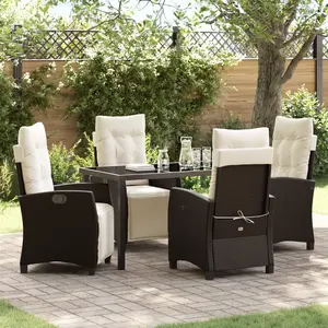 vidaXL Vidaxl Ensemble De Repas De Jardin 5 Pièces Marron Rattan Synthétique pas cher