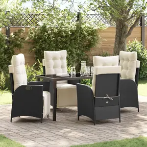 vidaXL Vidaxl Ensemble De 5 Chaises De Jardin En Rattan Noir pas cher