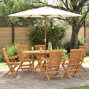 vidaXL Ensemble de salle à manger pour jardin 7 pcs Marron pas cher