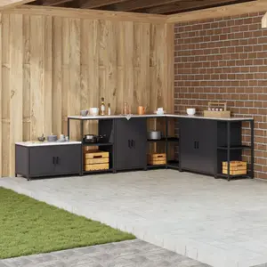 vidaXL Meuble de rangement de cuisine Noir 60 x 50 x 92 cm Acier pas cher
