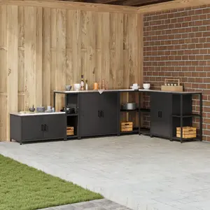 vidaXL Étagère de rangement de cuisine Noir 60 x 50 x 92 cm Acier pas cher