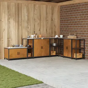 vidaXL Étagère de rangement de cuisine Rouillé 60 x 50 x 92 cm pas cher