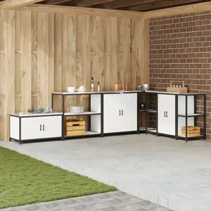 vidaXL Étagère de rangement de cuisine Blanc 60 x 50 x 92 cm Acier pas cher