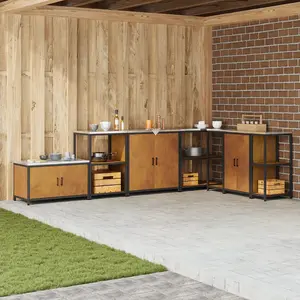 vidaXL Meuble de rangement de cuisine Rouillé 60 x 50 x 92 cm pas cher