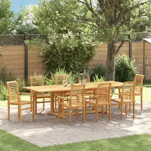 vidaXL Ensemble de salle à manger pour jardin 9 pcs Marron pas cher
