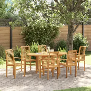 vidaXL - Tuin - Eettafel - Set - 7 - pcs - Bruin - Massief - Teakhout pas cher