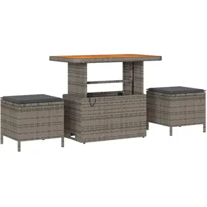vidaXL Ensemble de canapé de jardin avec coussin 9 pcs Gris polyrotin pas cher