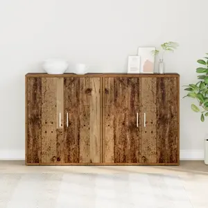 vidaXL Buffet 2 pcs Bois ancien 60 x 31 x 70 cm Bois d'ingénierie pas cher