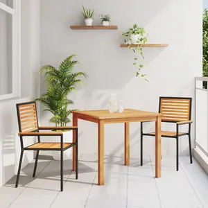 vidaXL Ensemble de salle à manger pour jardin 3 pcs Noir pas cher
