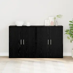 vidaXL Haut Armoire 2 pcs Chêne noir 60 x 31 x 70 cm Bois d'ingénierie pas cher