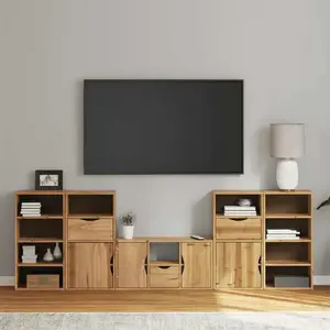 Comparateur de prix : vidaXL Meubles TV 5 pcs avec rangement ODDA bois de pin massif