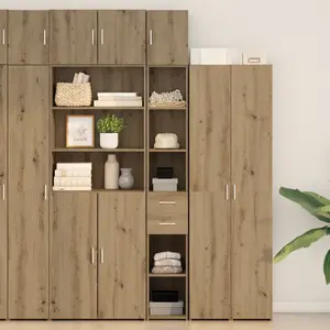 vidaXL Armoire de rangement 2 pcs Chêne artisanal 30 x 42,5 x 225 cm pas cher