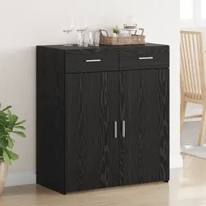 vidaXL Armoire de rangement avec tiroir Chêne noir 80 x 42.5 x 93.5 cm pas cher