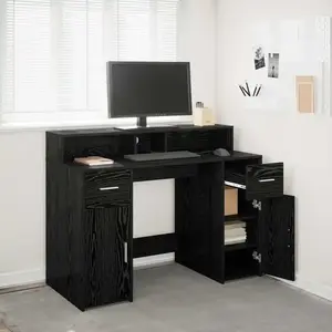 vidaXL bureau chêne noir 120x55x91 cm bois d'ingénierie pas cher