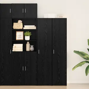 vidaXL Vidaxl Meuble Haut Chêne Noir 40x42,5x185 Cm Bois D'ingénierie pas cher