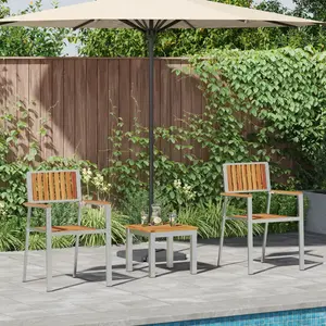 vidaXL Ensemble de salle à manger pour jardin 3 pcs Marron pas cher