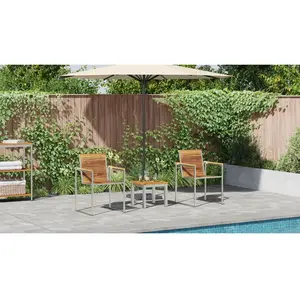 vidaXL Vidaxl Transat Avec Chaises De Jardin 3 Pcs En Bois Massif De Teck pas cher