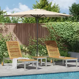 vidaXL Transat 2-personne 3 pcs Marron Bois d'Acacia Massif pas cher