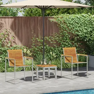 vidaXL Vidaxl Transat Avec Chaises De Jardin 3 Pcs En Bois Massif D'acacia pas cher