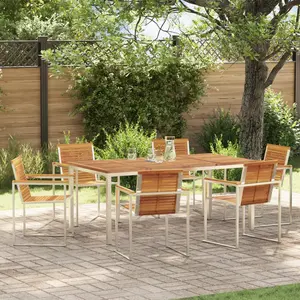 vidaXL Ensemble de salle à manger pour jardin 7 pcs Marron pas cher