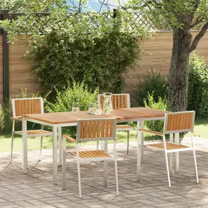 vidaXL Ensemble jardin 5 pièces en teck massif pas cher