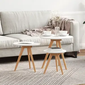 vidaXL Table basse 3 pcs Marron Bois de noyer massif