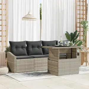 vidaXL Vidaxl Ensemble De Canapé De Jardin 5 Pièces Beige Rattan pas cher