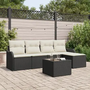 vidaXL Ensemble de canapé de jardin 6 pcs Marron polyrotin pas cher