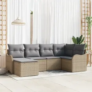 vidaXL Ensemble de canapé de jardin 6 pcs beige et gris clair pas cher