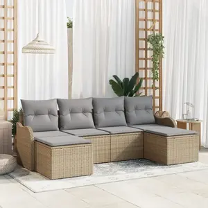 vidaXL Ensemble de canapé de jardin 6 pcs beige et gris clair pas cher