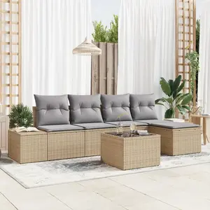 vidaXL Ensemble de canapé de jardin 5 pcs Beige et Gris clair pas cher