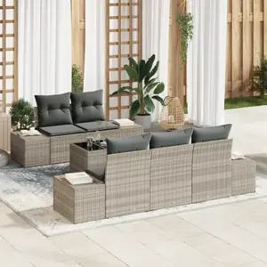 vidaXL Ensemble de canapé de jardin 6 pcs Gris clair et gris foncé pas cher