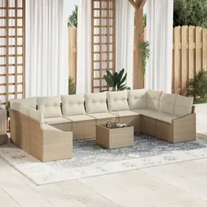 Comparateur de prix : vidaXL Ensemble de canapé de jardin Beige et crème polyrotin