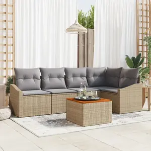 vidaXL Ensemble de canapé de jardin 6 pcs Beige et Gris clair pas cher