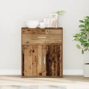 vidaXL Buffet avec tiroir Vieux bois 60 x 31 x 70 cm Bois d'ingénierie pas cher
