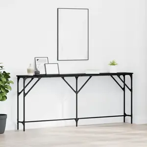 Comparateur de prix : vidaXL Vidaxl Table Console Chêne Noir 180x23x75 Cm Bois Ingénierie