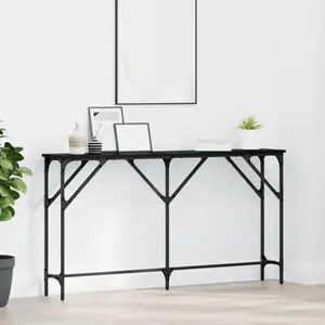 Comparateur de prix : vidaXL Vidaxl Table Console Chêne Noir 140x23x75 Cm Bois D'ingénierie