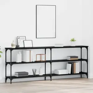vidaXL Vidaxl Table Console Chêne Noir 200x29x75 Cm Bois D'ingénierie pas cher