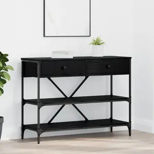 Comparateur de prix : vidaXL Vidaxl Table Console Chêne Noir 100x34.5x75 Cm Bois D'ingénierie