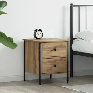 vidaXL Cabinet de Chevet avec tiroir chêne artisanal 40 x 42 x 50 cm pas cher