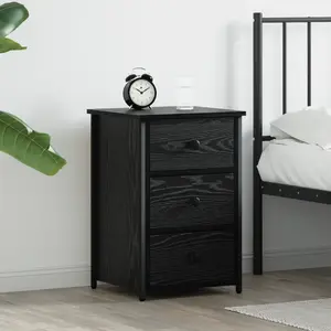 vidaXL Cabinet de chevet avec tiroir Chêne noir 40 x 36 x 60 cm pas cher