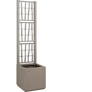 Comparateur de prix : vidaXL Jardinière Vidaxl Avec Treillis Marron Clair 36x36x140 Cm En Pp