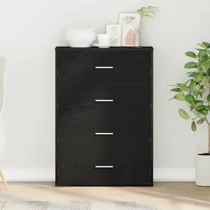 vidaXL Buffet Chêne noir 60 x 31 x 84 cm Panneau de particules pas cher