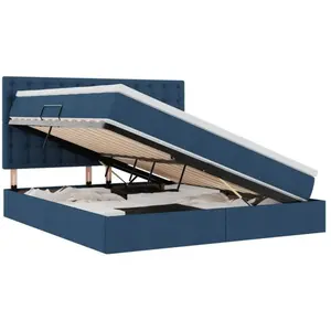 vidaXL vidaXL Lit de Rangement Bleu 180 x 200 cm Cuir synthétique pas cher