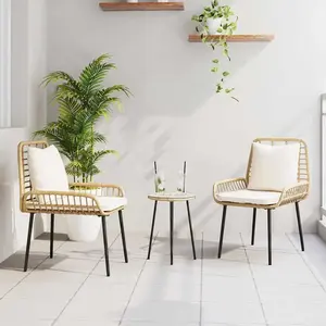 vidaXL Ensemble de salle à manger pour jardin avec oreiller 3 pcs pas cher
